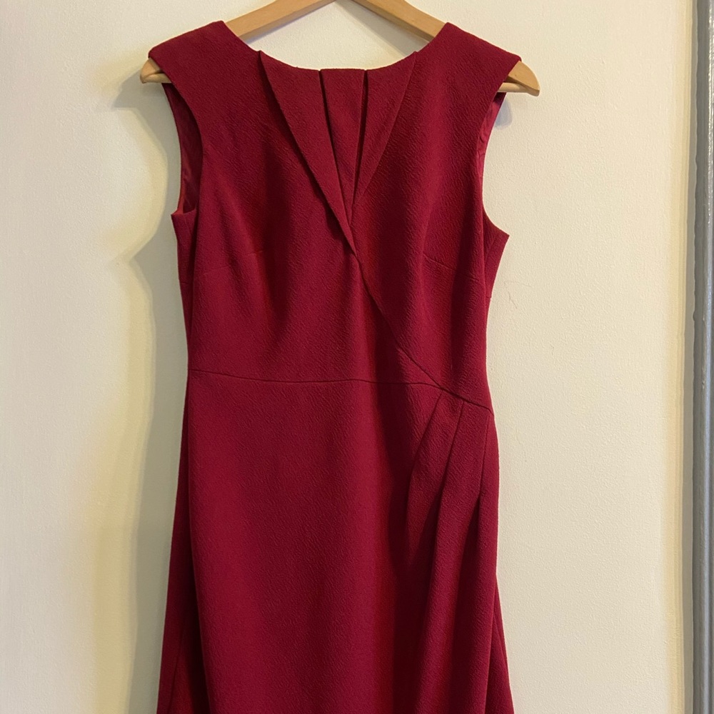 Burgundy structured work wear dress